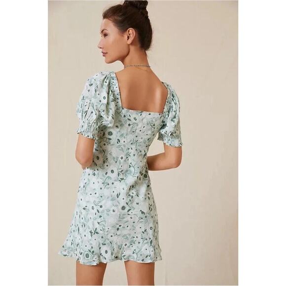 Anthropologie Forever That Girl Sweetheart Mini Dress Size Large Tie Front - Picture 7 of 8